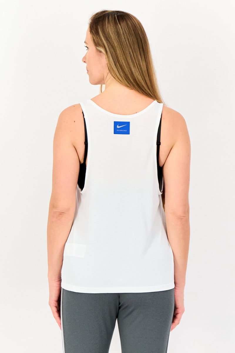 Nike Women Sportswear Fit Sleeveless Running Tank Top, White - Image 2